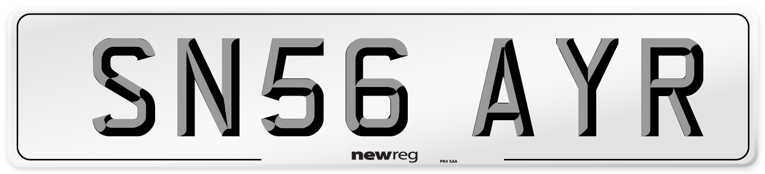 SN56 AYR Number Plate from New Reg